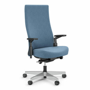 Remix High Back Chair task chair Knoll Height Adjustable Polished Aluminum Turquoise