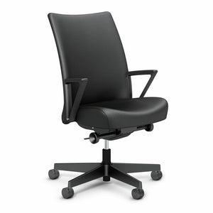 Remix Work Chair task chair Knoll Plastic Loop Plastic Volo Leather - Black