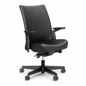 Remix Work Chair task chair Knoll Height Adjustable Plastic Volo Leather - Black