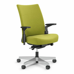Remix Work Chair task chair Knoll Height Adjustable Polished Aluminum Green