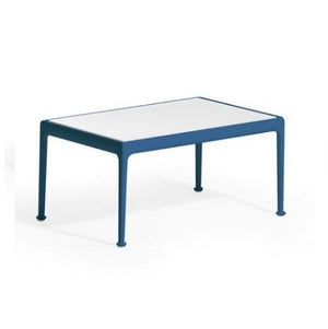 Richard Schultz 1966 Rectangular Coffee Table Coffee Tables Knoll Blue 32" x 20"/White Porcelain Top 