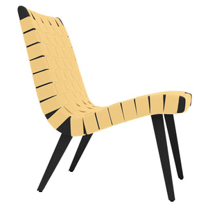 Risom Lounge Chair lounge chair Knoll Ebonized Maple Maize Cotton Webbing 