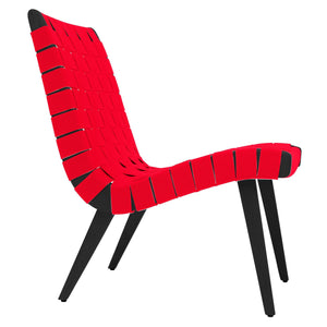 Risom Lounge Chair lounge chair Knoll Ebonized Maple Tomato Cotton-Nylon Webbing 