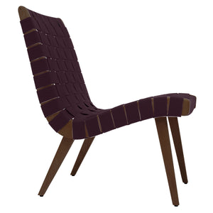 Risom Lounge Chair lounge chair Knoll Light Walnut +$51.00 Aubergine Cotton Webbing 