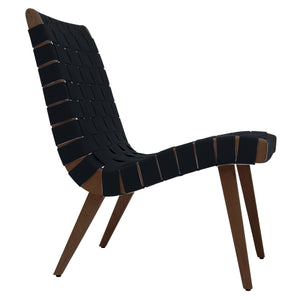 Risom Lounge Chair lounge chair Knoll Light Walnut +$51.00 Black Cotton Webbing 