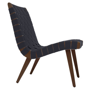 Risom Lounge Chair lounge chair Knoll Light Walnut +$51.00 Dark Grey Cotton Webbing 