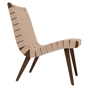 Risom Lounge Chair lounge chair Knoll Light Walnut +$51.00 Flax Cotton Webbing 