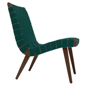 Risom Lounge Chair lounge chair Knoll Light Walnut +$51.00 Forest Green Cotton Webbing 