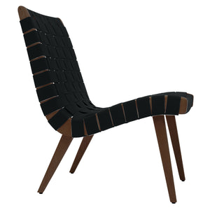 Risom Lounge Chair lounge chair Knoll Light Walnut +$51.00 Licorice Cotton-Nylon Webbing 