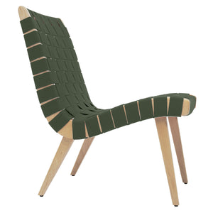 Risom Lounge Chair lounge chair Knoll Clear Maple Khaki Cotton Webbing 