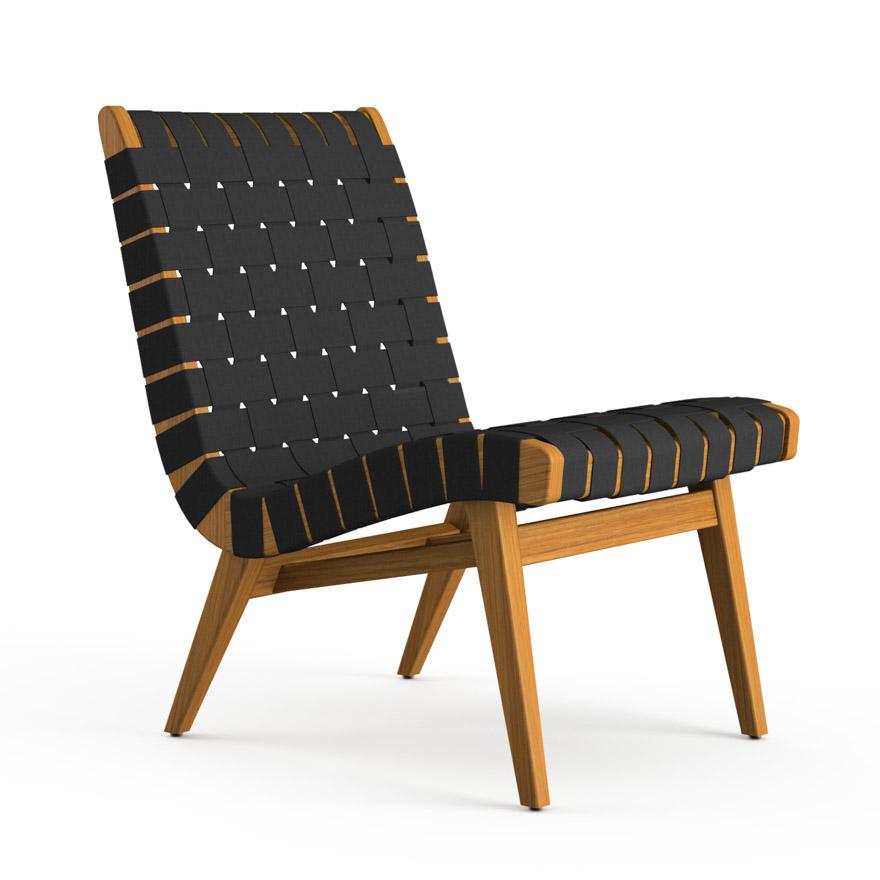 Risom Outdoor Lounge Chair Outdoors Knoll Charcoal Sunbrella Webbing 