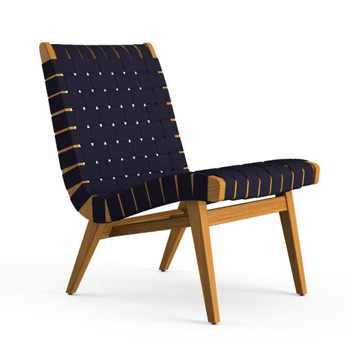 Risom Outdoor Lounge Chair Outdoors Knoll Navy Sunbrella Webbing 