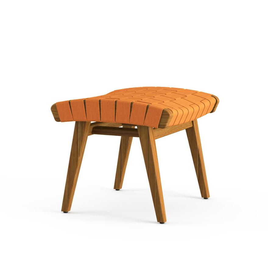 Risom Outdoor Ottoman Outdoors Knoll Ochre Sunbrella Webbing 