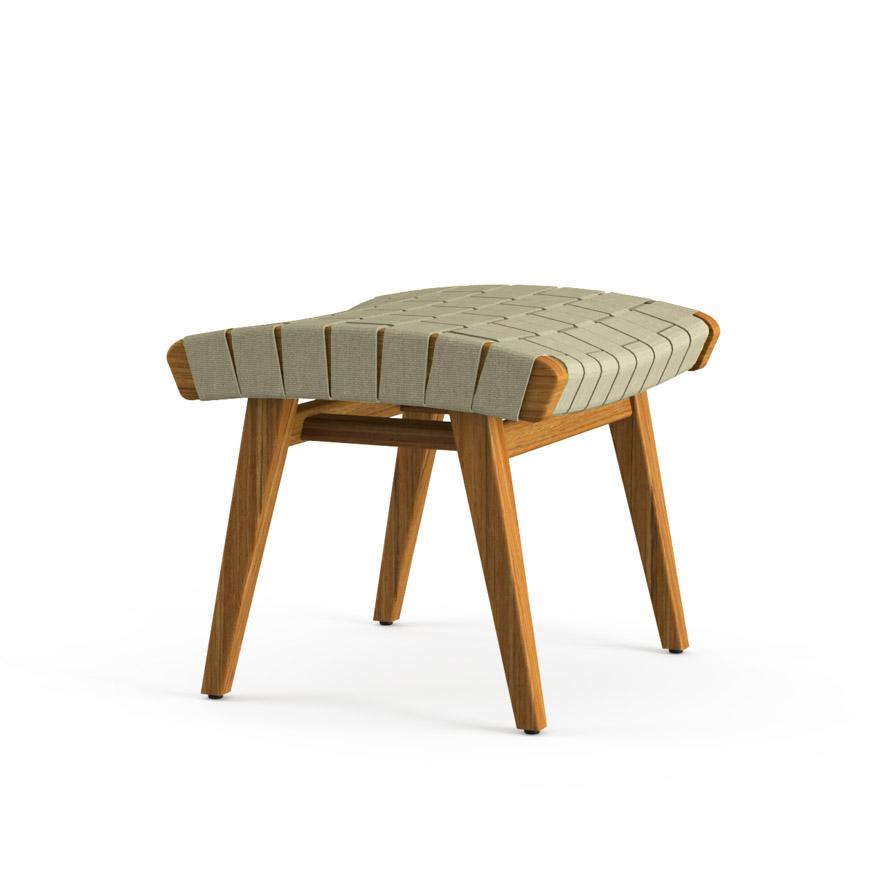 Risom Outdoor Ottoman Outdoors Knoll Antique Beige Sunbrella Webbing 