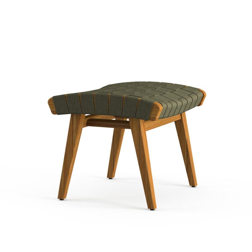 Risom Outdoor Ottoman Outdoors Knoll Fern Sunbrella Webbing 