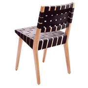 Risom Side Chair with Webbed Back Side/Dining Knoll Maple Aubergine Cotton Webbing 