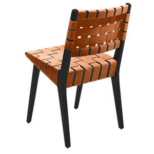 Risom Side Chair with Webbed Back Side/Dining Knoll Ebonized Maple Nutmeg Nylon Webbing 
