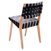 Risom Side Chair with Webbed Back Side/Dining Knoll Maple Dark Grey Cotton Webbing 