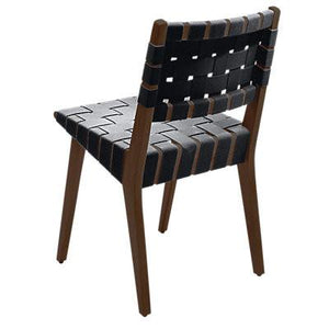 Risom Side Chair with Webbed Back Side/Dining Knoll Light Walnut Black Cotton Webbing 