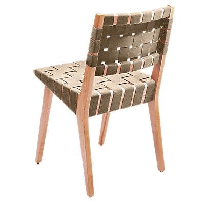 Risom Side Chair with Webbed Back Side/Dining Knoll Maple Flax Cotton Webbing 