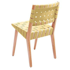 Risom Side Chair with Webbed Back Side/Dining Knoll Maple Maize Cotton Webbing 