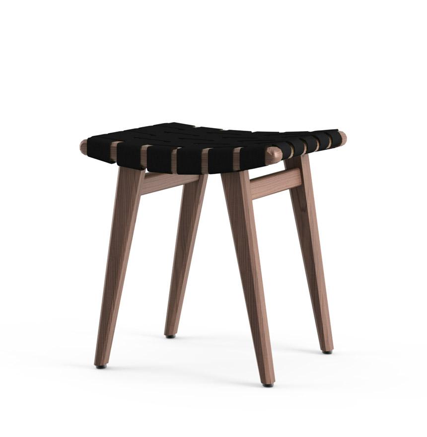 Risom Stool Stools Knoll Light Walnut +$22.00 Carbon Sunbrella 