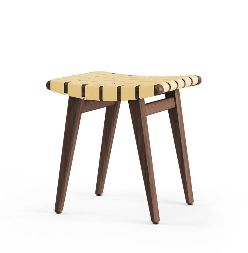 Risom Stool Stools Knoll Light Walnut +$22.00 Maize Cotton 