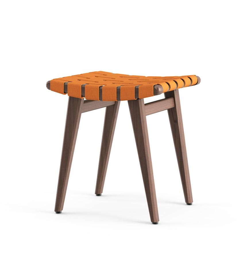 Risom Stool Stools Knoll Light Walnut +$22.00 Ochre Sunbrella 