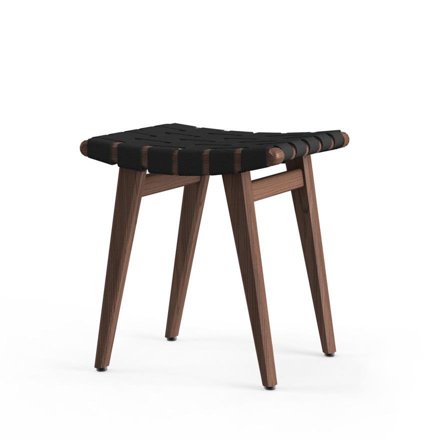 Risom Stool Stools Knoll Light Walnut +$22.00 Black Cotton 