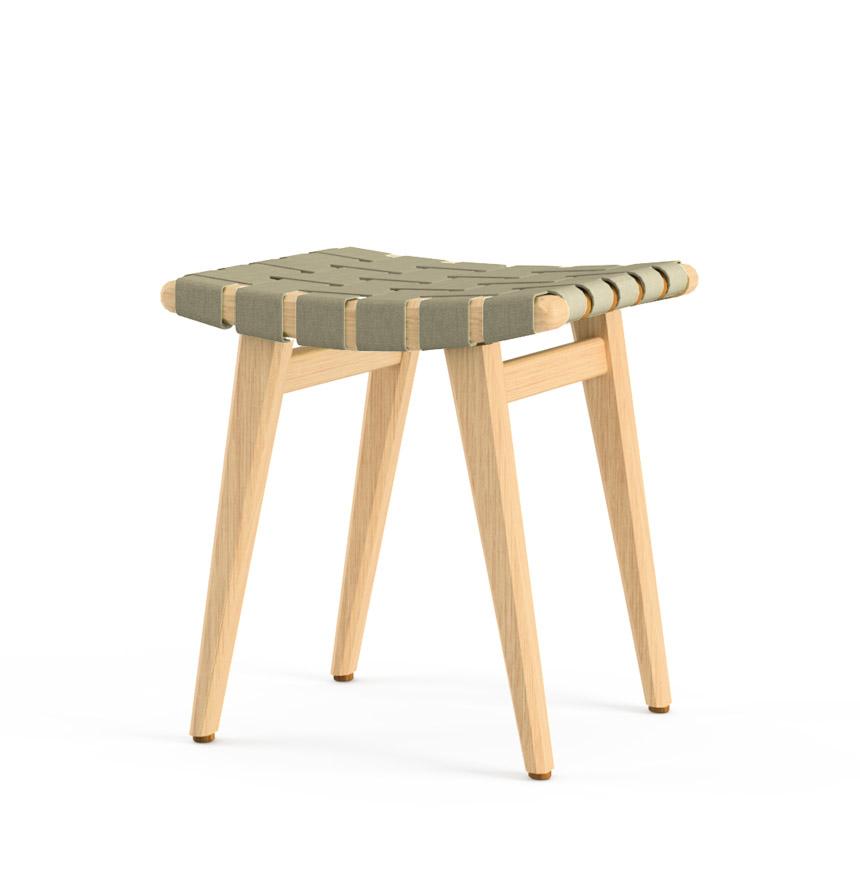 Risom Stool Stools Knoll Clear Maple Antique Beige Sunbrella 