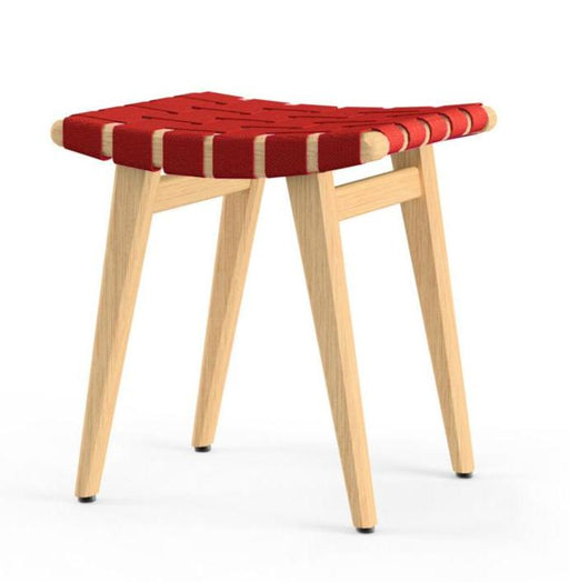 Risom Stool Stools Knoll Clear Maple Red Cotton 
