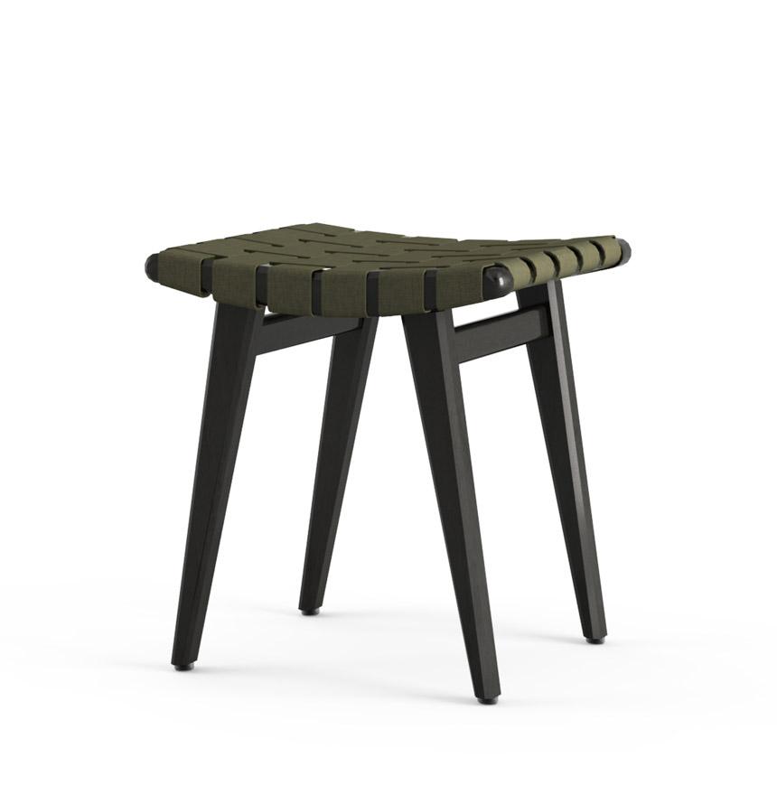 Risom Stool Stools Knoll Ebonized Maple Fern Sunbrella 