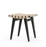 Risom Stool Stools Knoll Ebonized Maple Flax Cotton 