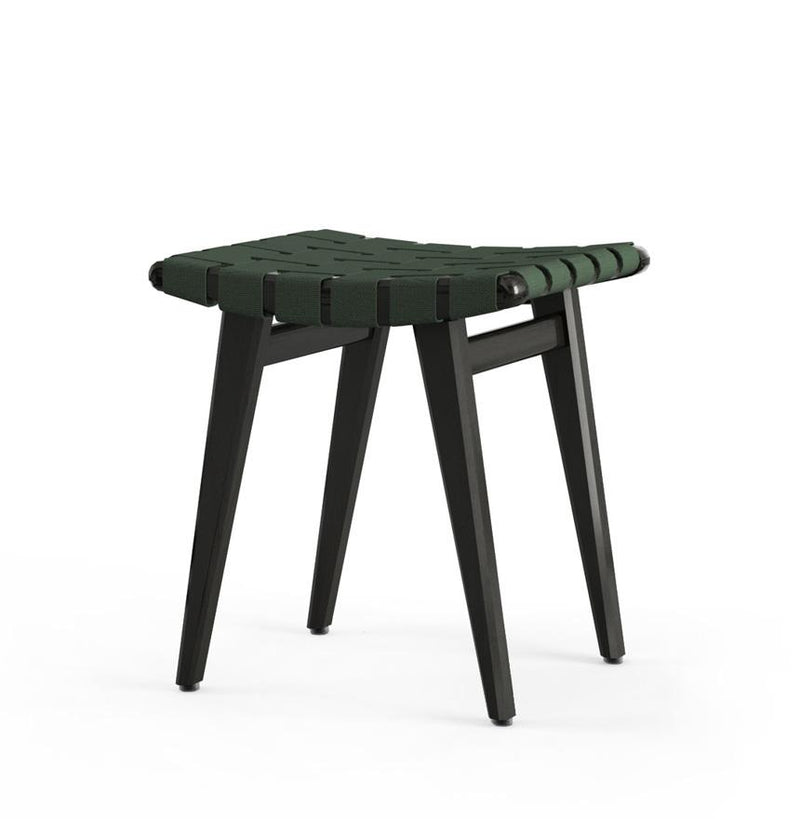 Risom Stool Stools Knoll Ebonized Maple Forest Green Cotton 