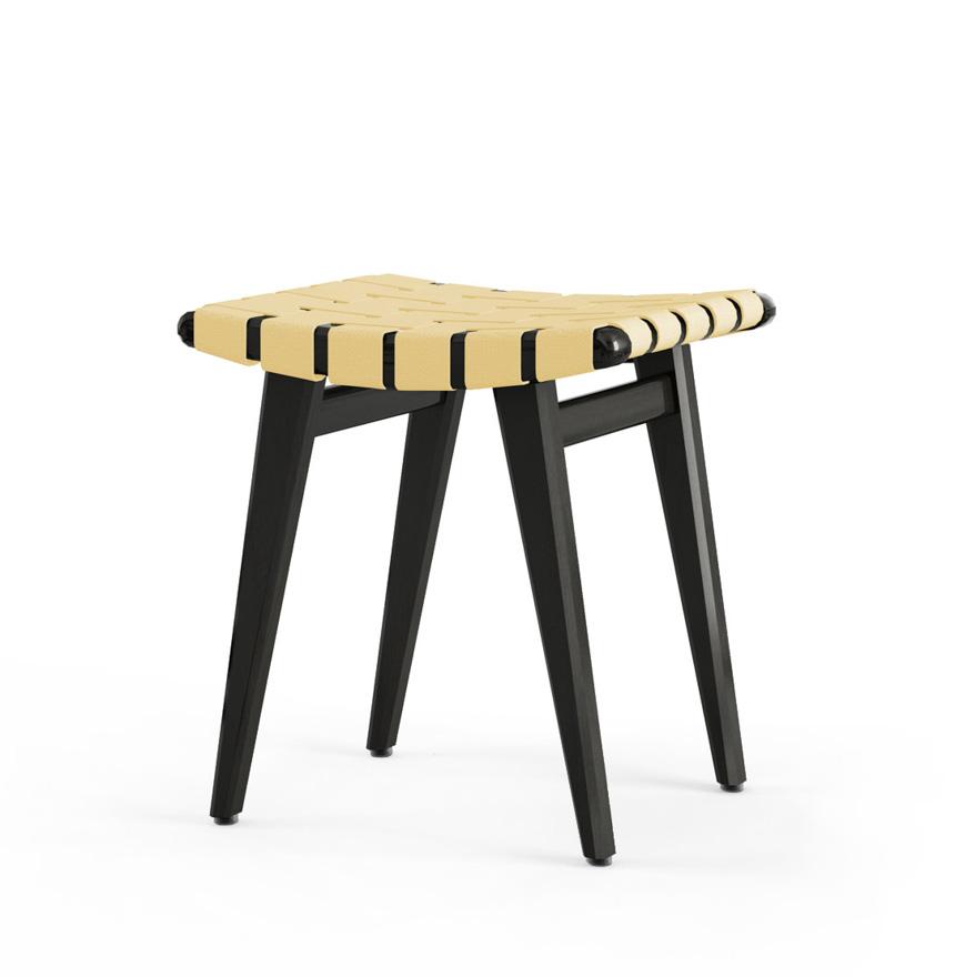Risom Stool Stools Knoll Ebonized Maple Maize Cotton 