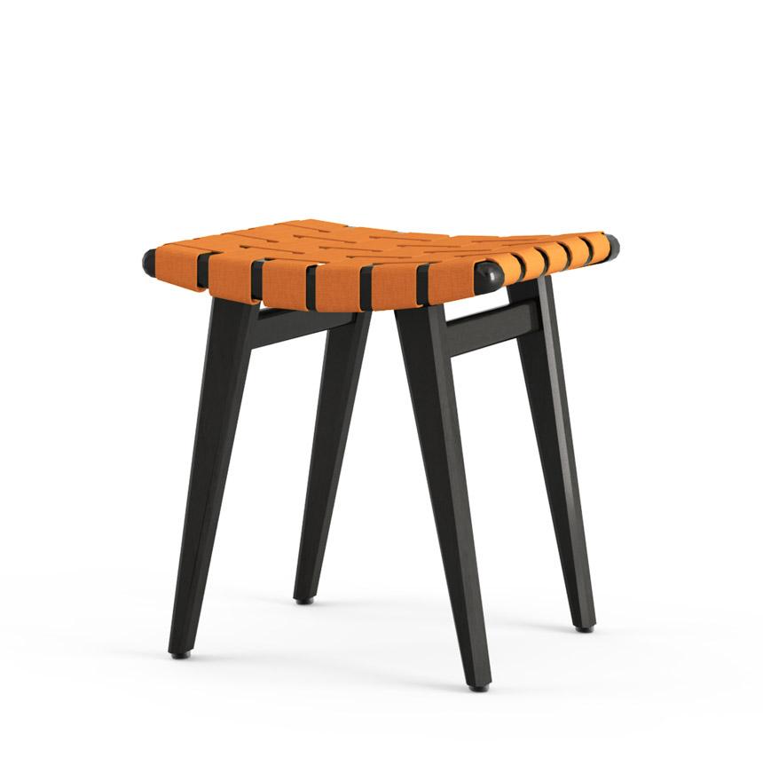 Risom Stool Stools Knoll Ebonized Maple Ochre Sunbrella 
