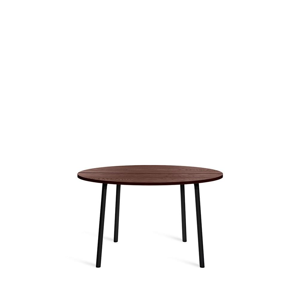 Run Cafe Table 42" Coffee Tables Emeco Black powder coated frame - walnut Top Finish 