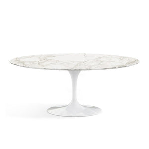 Saarinen 72" Oval Dining Table Dining Tables Knoll White Calacatta marble, Satin finish 