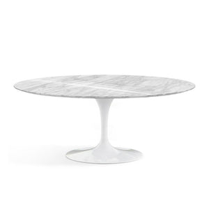 Saarinen 72" Oval Dining Table Dining Tables Knoll White Carrara marble, Shiny finish 