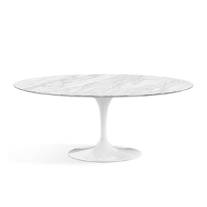 Saarinen 72" Oval Dining Table Dining Tables Knoll White Carrara marble, Satin finish 