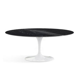 Saarinen 72" Oval Dining Table Dining Tables Knoll White Nero Marquina marble, Shiny finish 