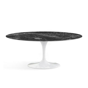 Saarinen 72" Oval Dining Table Dining Tables Knoll White Portoro marble, Shiny finish 