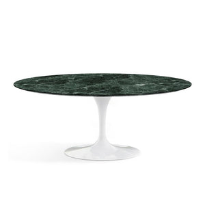 Saarinen 72" Oval Dining Table Dining Tables Knoll White Verde Alpi marble, Satin finish 