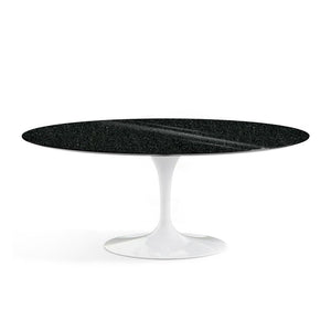 Saarinen 72" Oval Dining Table Dining Tables Knoll White Black Andes, Granite 