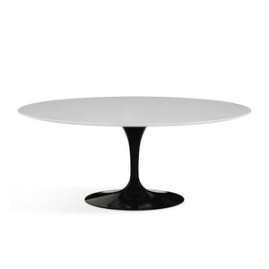 Saarinen 72" Oval Dining Table Dining Tables Knoll Black White laminate, Satin finish 