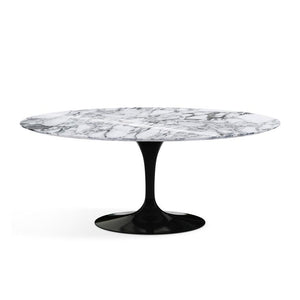 Saarinen 72" Oval Dining Table Dining Tables Knoll Black Arabescato marble, Shiny finish 