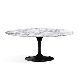 Saarinen 72" Oval Dining Table Dining Tables Knoll Black Arabescato marble, Satin finish 
