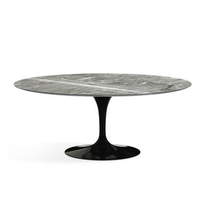 Saarinen 72" Oval Dining Table Dining Tables Knoll Black Grey marble, Shiny finish 