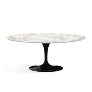 Saarinen 72" Oval Dining Table Dining Tables Knoll Black Calacatta marble, Shiny finish 