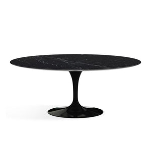 Saarinen 72" Oval Dining Table Dining Tables Knoll Black Nero Marquina marble, Satin finish 